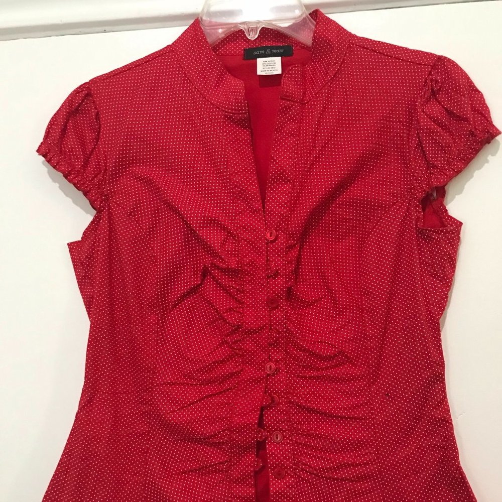 Playful Red Polka Dot Top